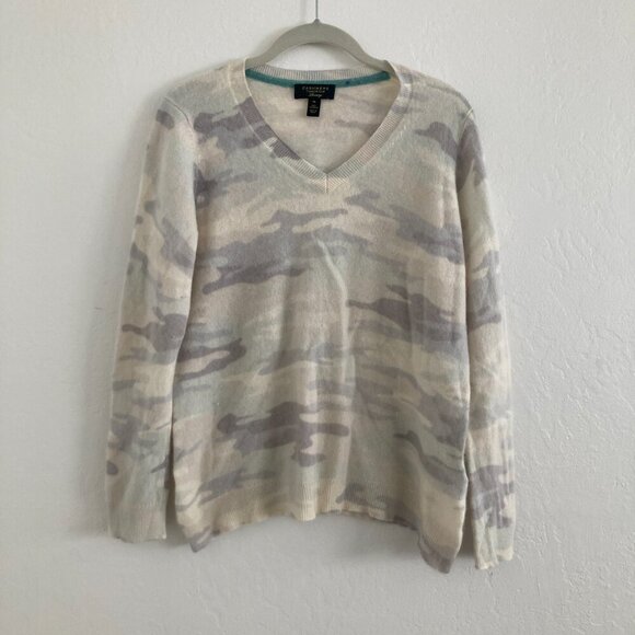 Charter Club Sweaters - Charter Club Cashmere Luxury 100% Cashmere Sweater Cream Camo Essential XL